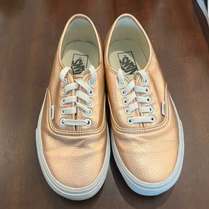Vans Shoes | Metallic Rose Gold Lo Pro Shoes